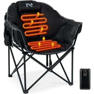 Oversized Heated Camping Chair with 20000mAh Power Bank