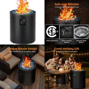 Outdoor Propane Fire Pit 50,000 BTU - 23 Inch Round