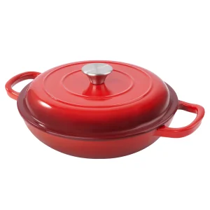 3 QT Enamel Light Cast Iron Dutch Oven, Double Handle Dutch Pot