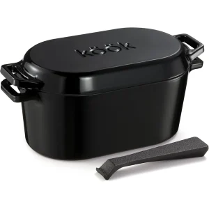 Dutch Oven for Bread Baking Enameled Cast Iron includes Lid Lever Dishwasher Safe 3.4