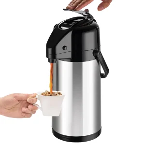 dual pump design, capacity 84 ounces/2.5 liters, stainless steel beverage dispenser