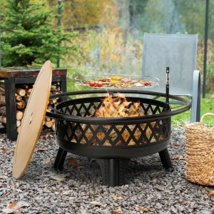 38 Inch Wood Burning Fire Pit for Outside