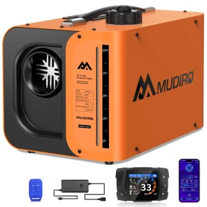 Mudiro 12V/24V/240V 8KW Diesel Heater with CO Protection (Auto Shut-off & Alarm), Thermostat, TFT Display- for Camping, RV, Tent