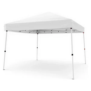 Pop Up Canopy Tent 10x10 FT, Slant Leg Waterproof Outdoor Gazebo, UV50+ Protection, 3 Height Adjustable, Easy Setup, Portable Shelter with Carry Bag for Patio, Garden, Beach, Parties - Blue