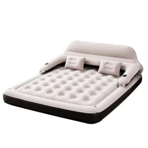 Size Air Mattress with Headboard and Pillows Inflatable Bed Blow Up Bed
